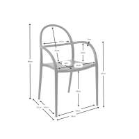 Fauteuil d'extérieur design empilable Master | Fauteuil en polypropylène