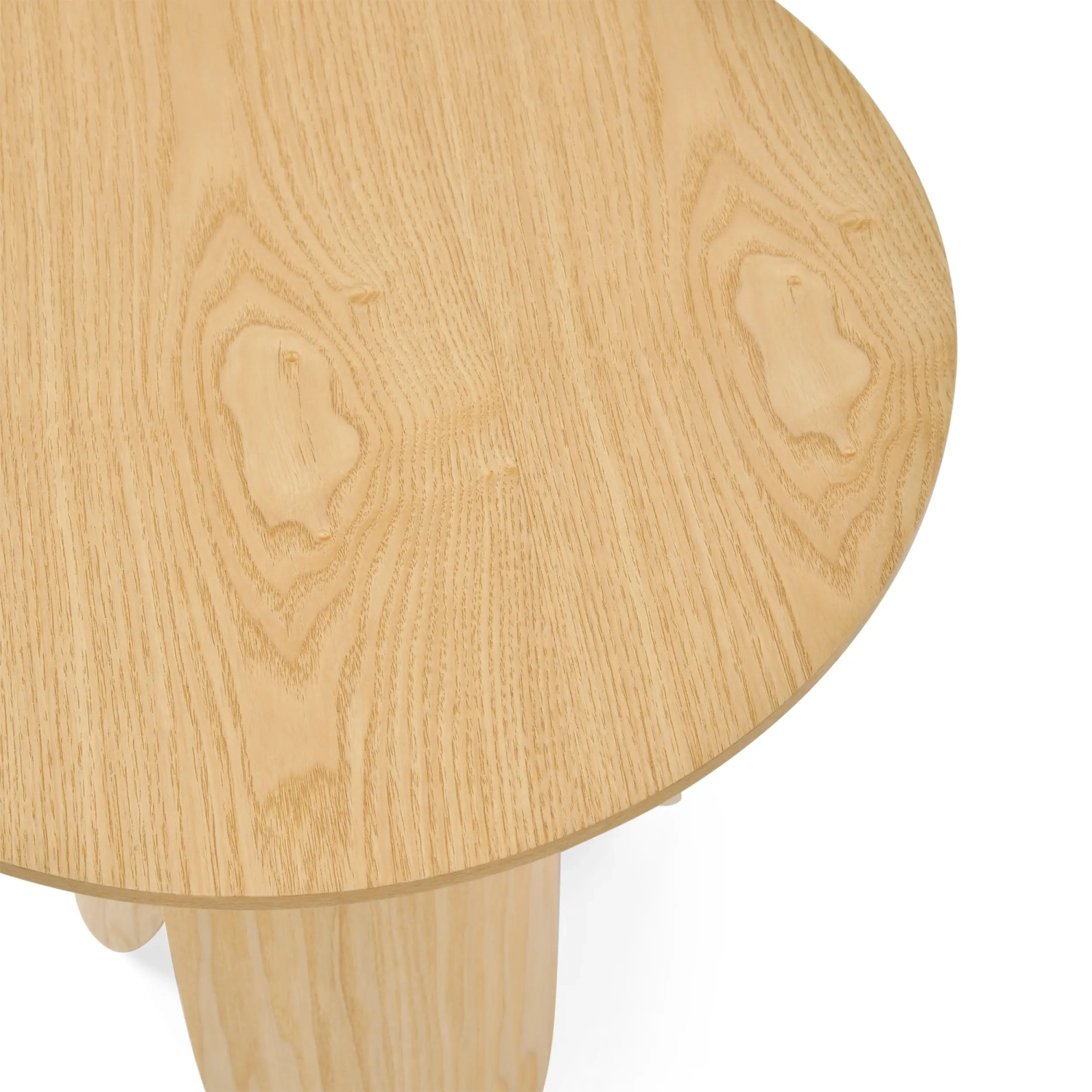 Pluto Scandinavische bijzettafel van essenhout 50 cm | Ronde houten tafel