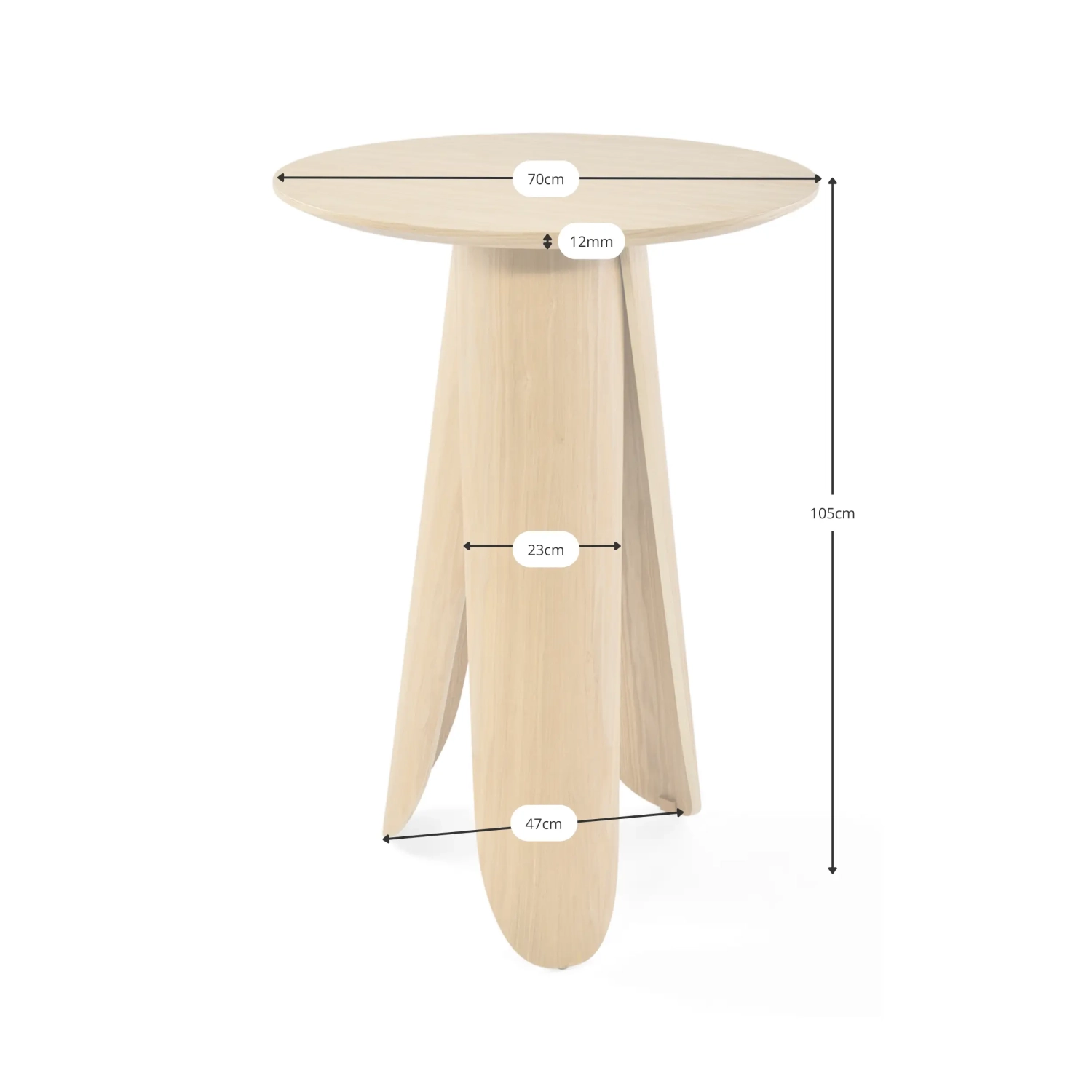 Table ronde à barre « Pluto » de style scandinave