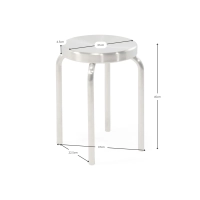 Nízká stolička Delaware z nerezové oceli, 45 cm | Moderní designová stolička