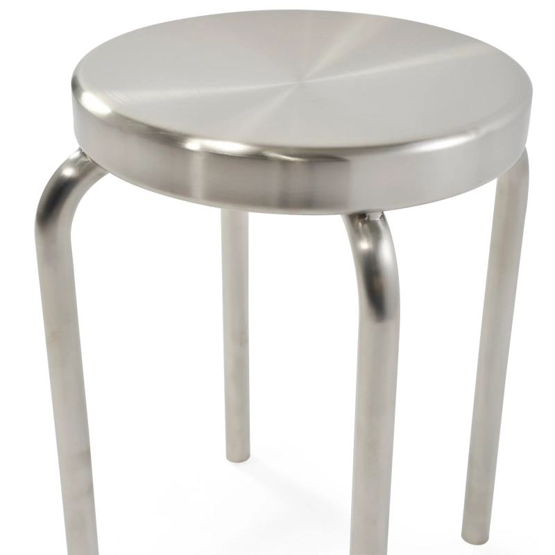 Delaware 45 cm låg pall i rostfritt stål | Modern designpall
