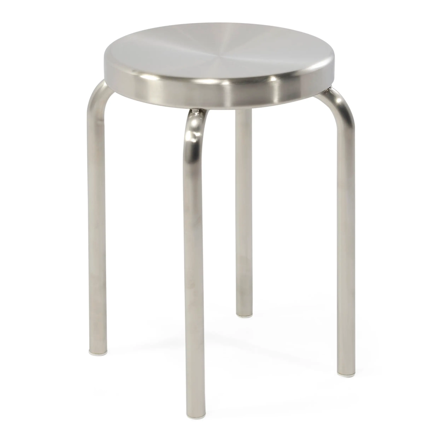 Taburete bajo Delaware de 45 cm de acero inoxidable | Taburete de diseño moderno