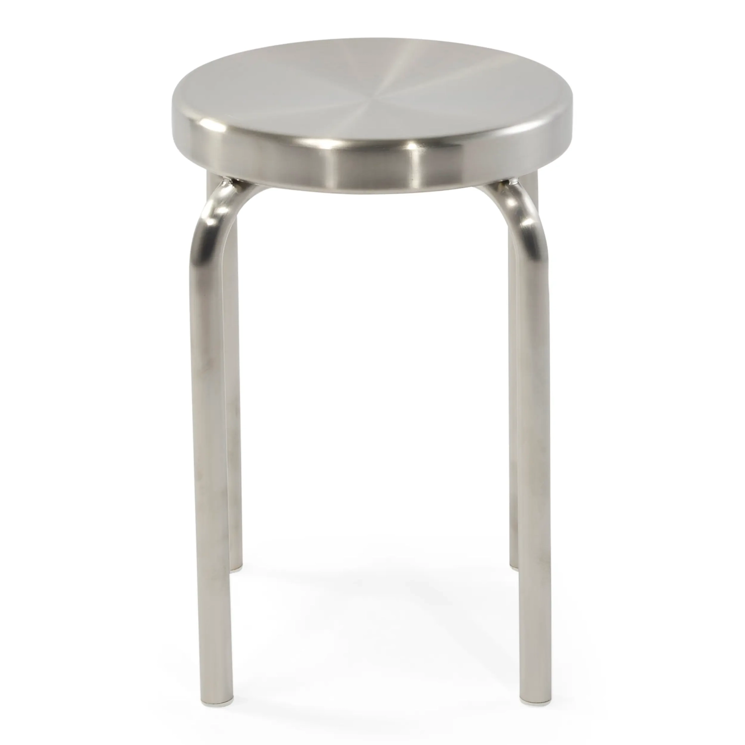 Banco baixo Delaware de 45 cm em aço inoxidável | Banco de design moderno