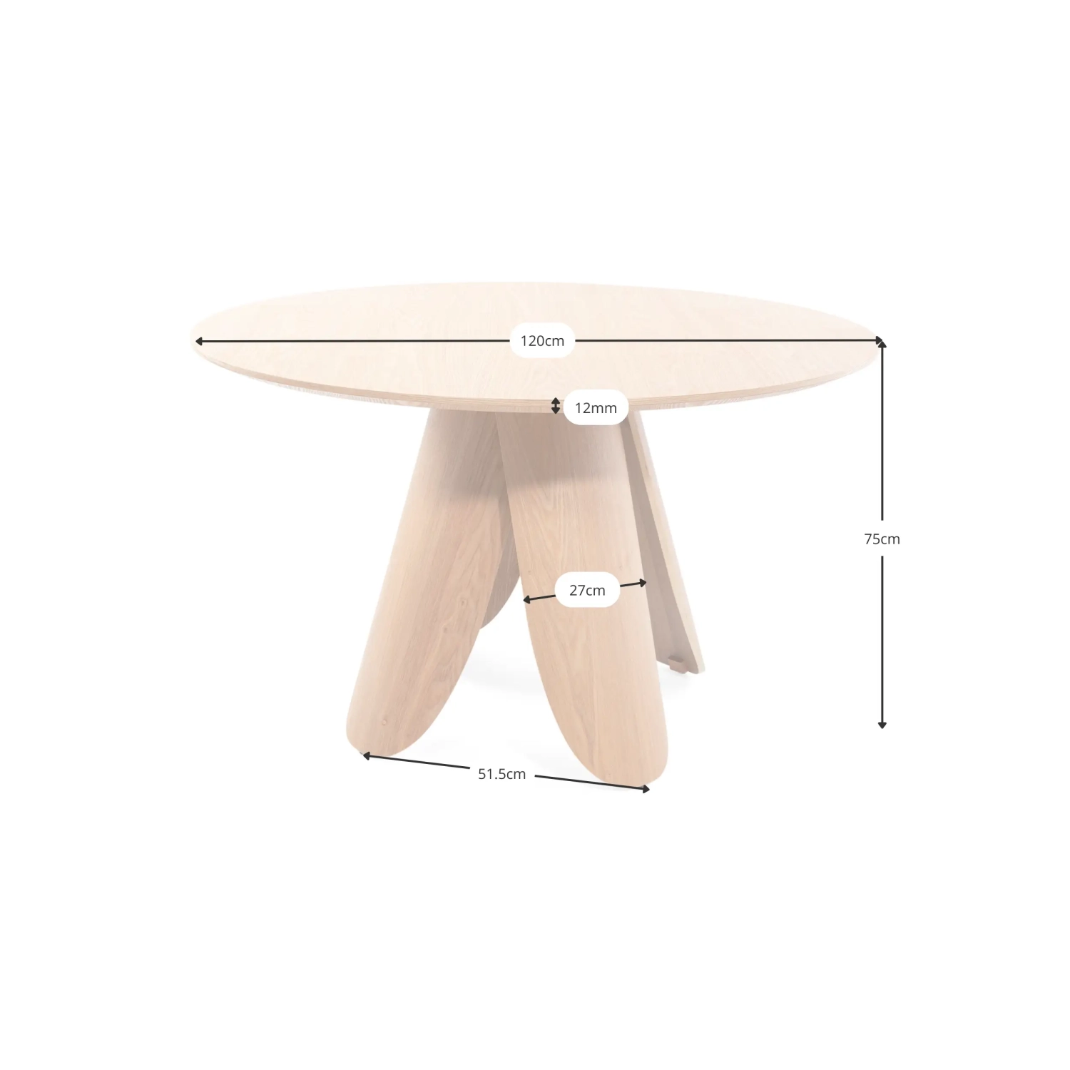 Pluto Scandinavische ronde eettafel