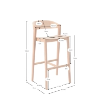 Soho Skandinavischer Barhocker 76 cm | Eiche oder Nussbaum