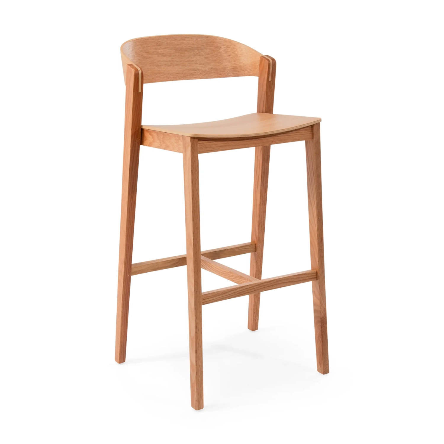 Soho Skandinaavinen baarituoli 76 cm | Tammi- tai pähkinäpuuta