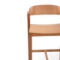 Soho Tabouret de bar scandinave 76 cm | Bois de chêne ou de noyer
