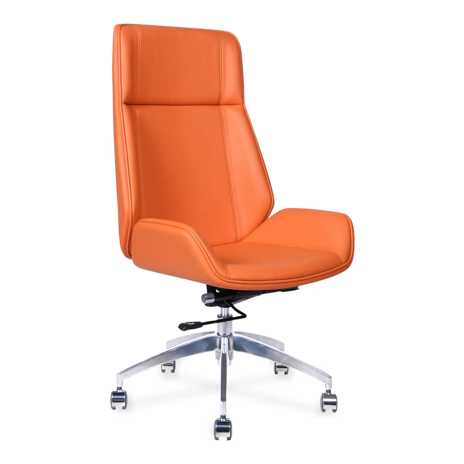 Nordic Kontorsstol med hög ryggstöd från Colors | Konstläder och kromfot