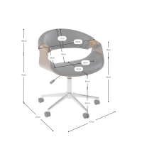 Burrow S-pähkinäpuinen työtuoli | Mid-Century-tyylinen muotoilu
