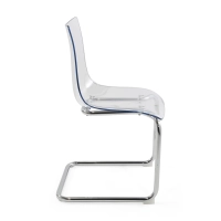 Chaise design transparente Dresden | Polycarbonate et acier chromé