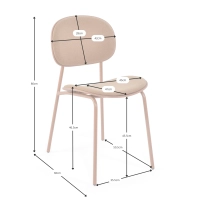 Sedia da pranzo ergonomica impilabile Carlotta | Sedia imbottita moderna