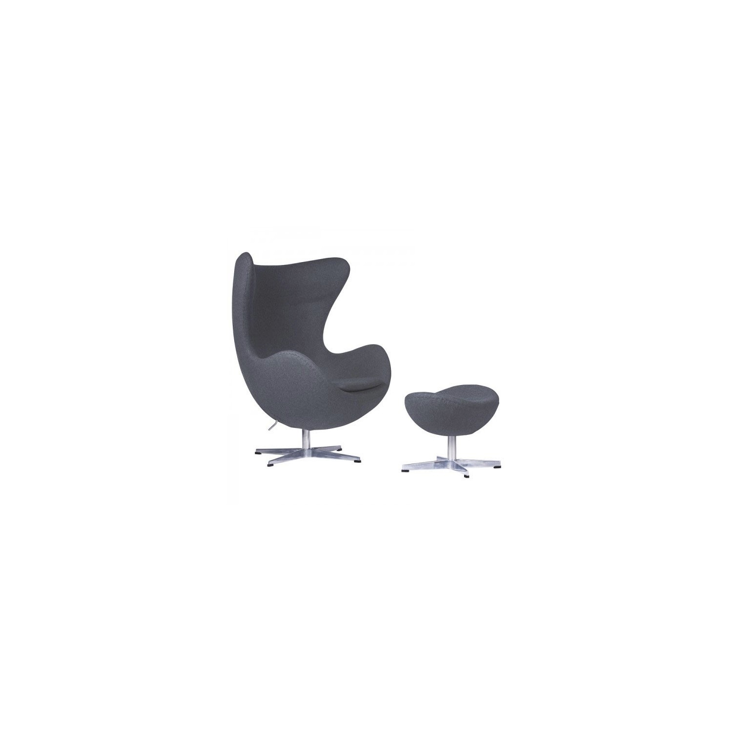 Replica Egg Chair with Footstool by designer Arne Jacobsen
