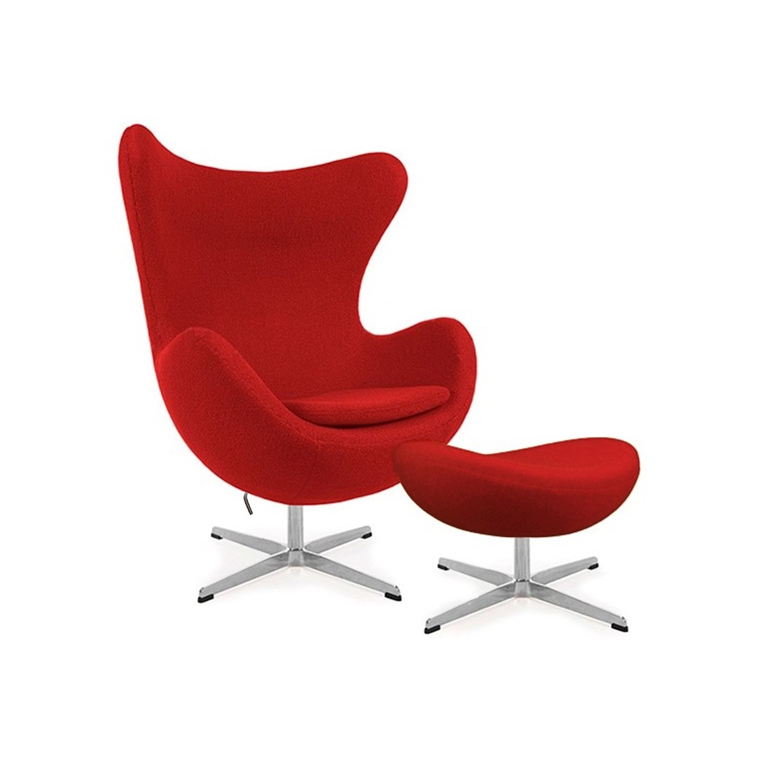 Replika židle na vejce s podnožkou od designéra Arne Jacobsen