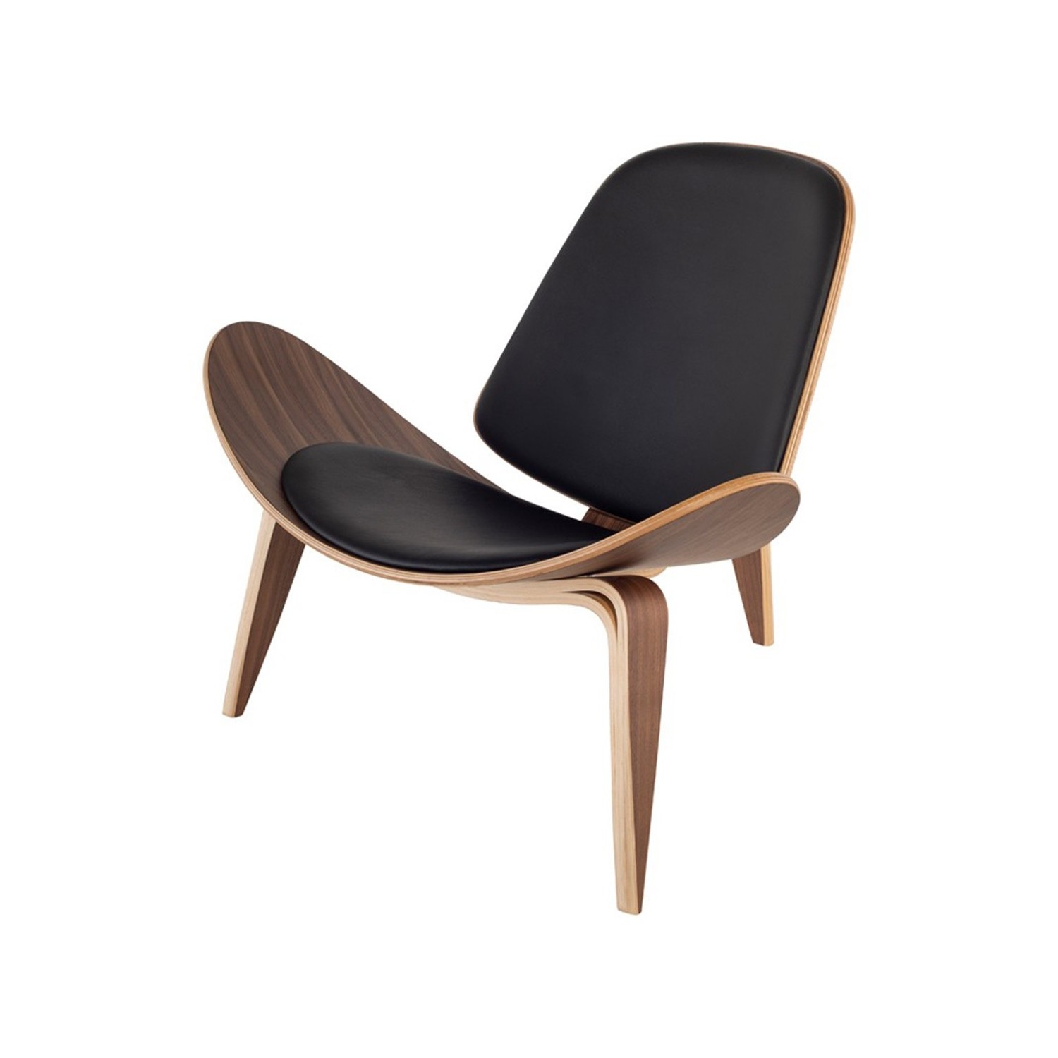 Réplique de chaise Shell Ch07 en bois de noyer