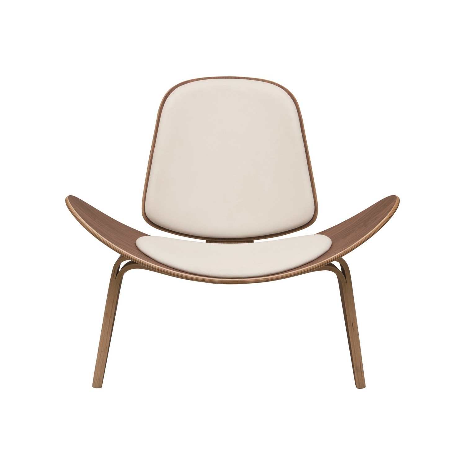 Réplique de chaise Shell Ch07 en bois de noyer