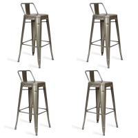 Set di 4 Sgabelli Industriale Bistro LB