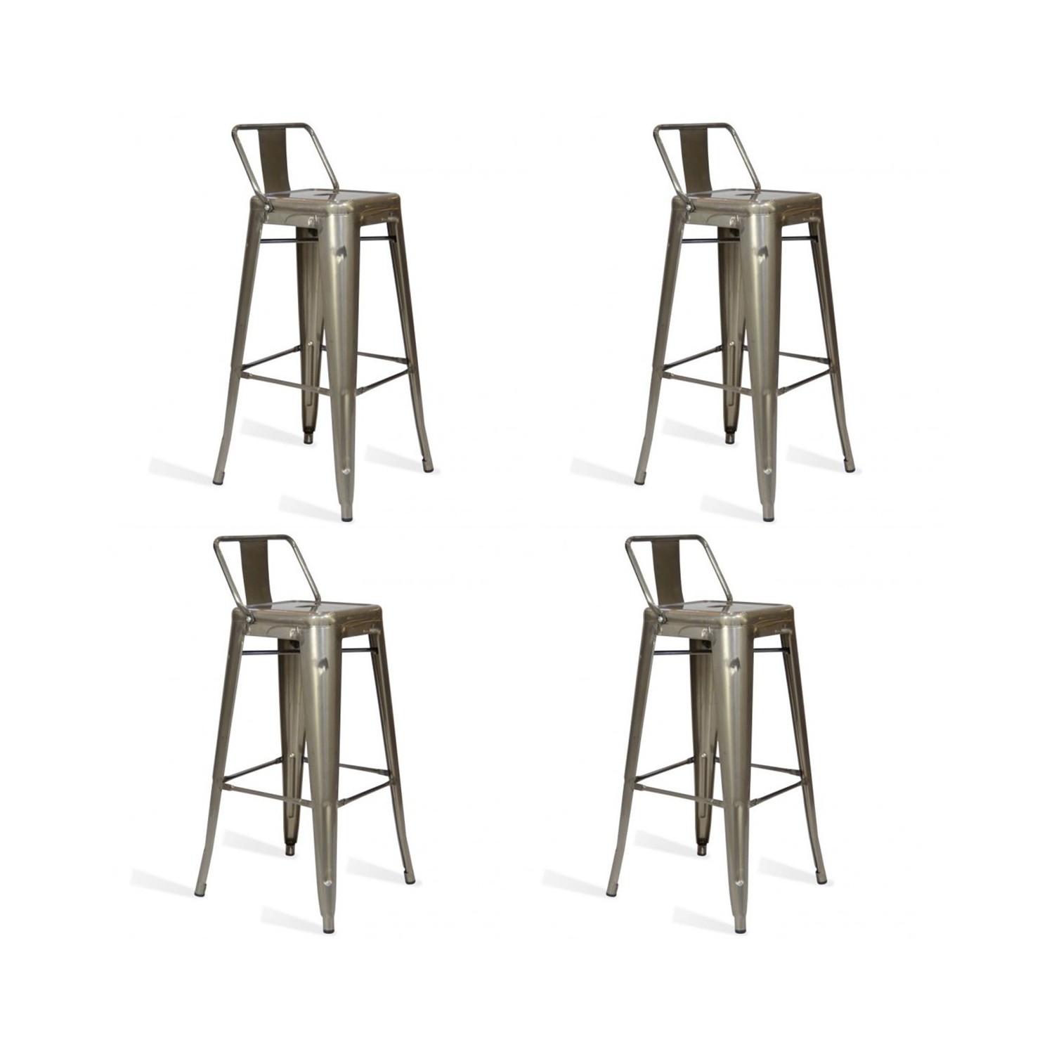 Set di 4 Sgabelli Industriale Bistro LB