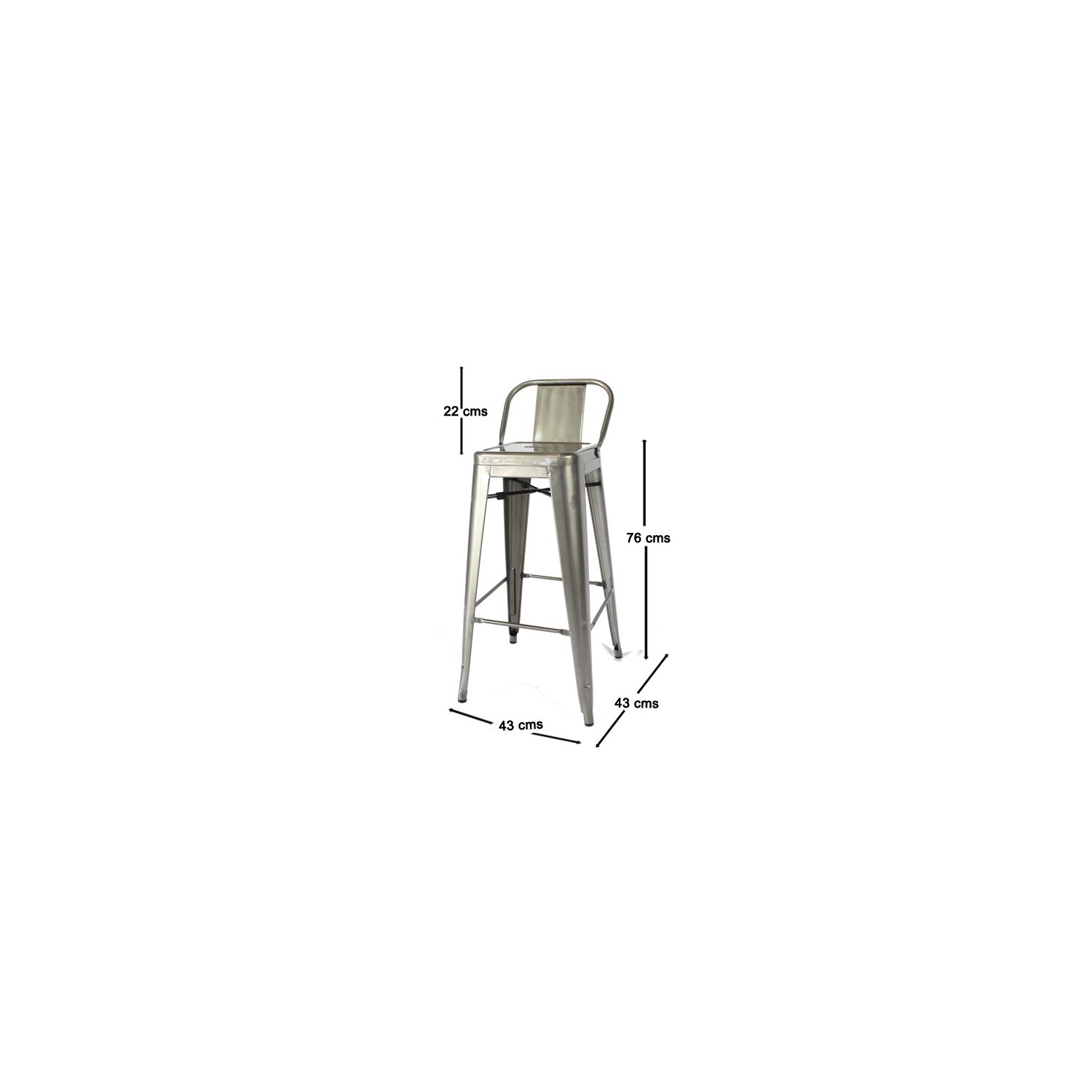 Set di 4 Sgabelli Industriale Bistro LB