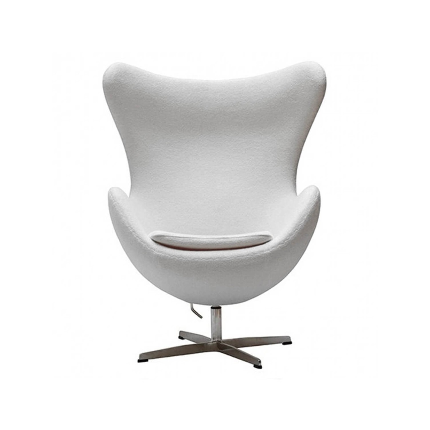 Replika krzesła jajko z podnóżkiem autorstwa projektanta Arne Jacobsen