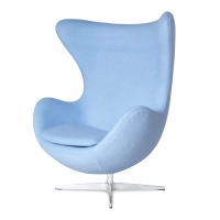 Replika fotela Egg z kaszmiru autorstwa projektanta Arne Jacobsen