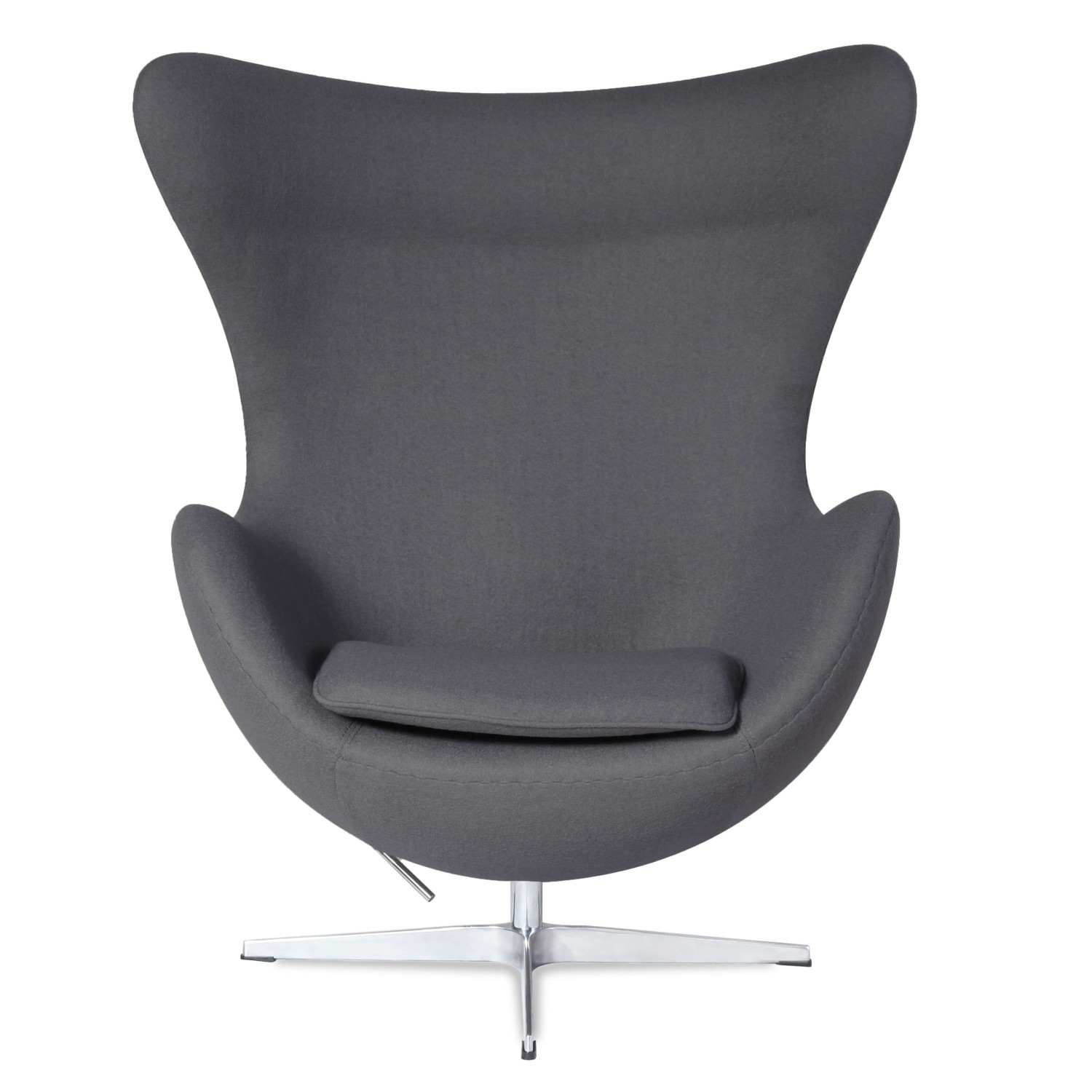 Replika fotela Egg z kaszmiru autorstwa projektanta Arne Jacobsen