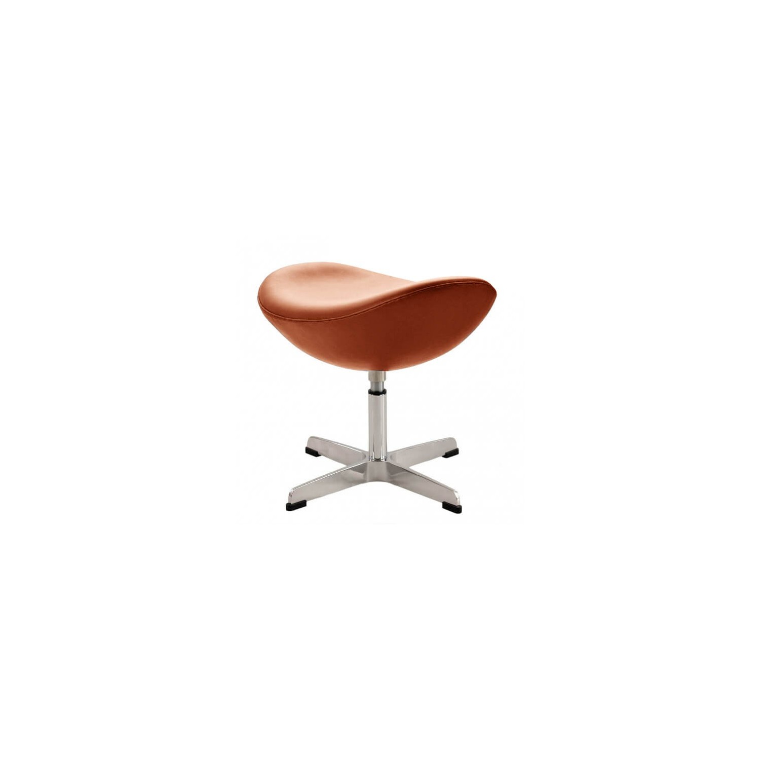 Réplica otomana da cadeira de couro em forma de ovo, do designer Arne Jacobsen