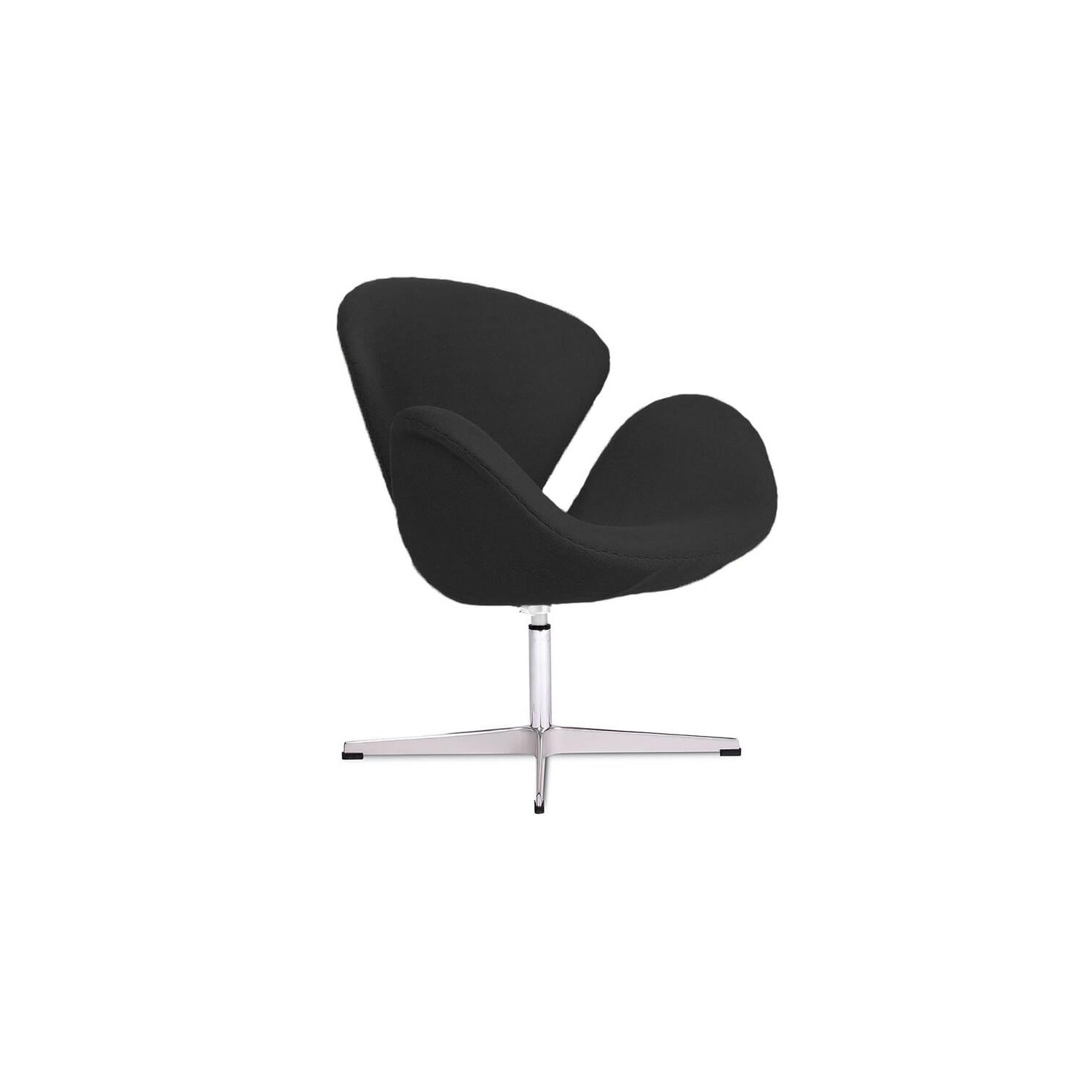 Replica della Swan Chair in cashmere di Arne Jacobsen