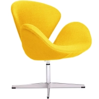 Replica della Swan Chair in cashmere di Arne Jacobsen