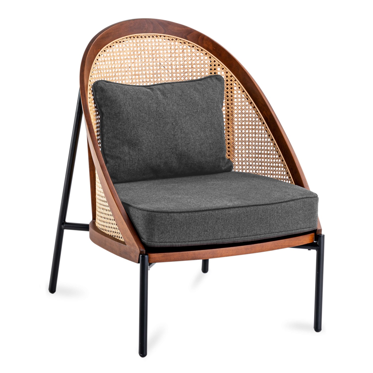 Robin chair in natural rattan and stylish cotton cushion scandinavian