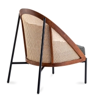Sedia Robin in rattan naturale e elegante cuscino in cotone scandinavo