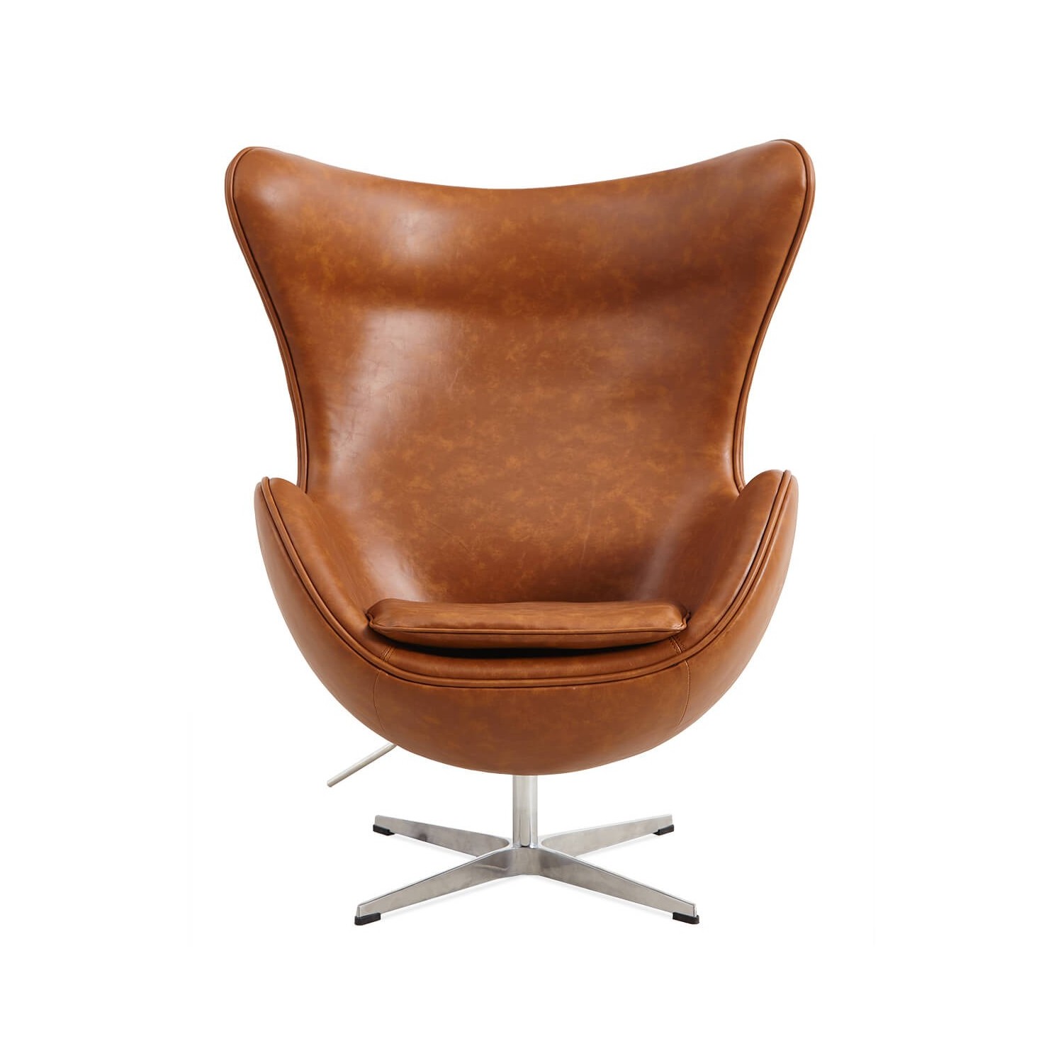Replica Egg Chair in vintage verweerd kunstleer