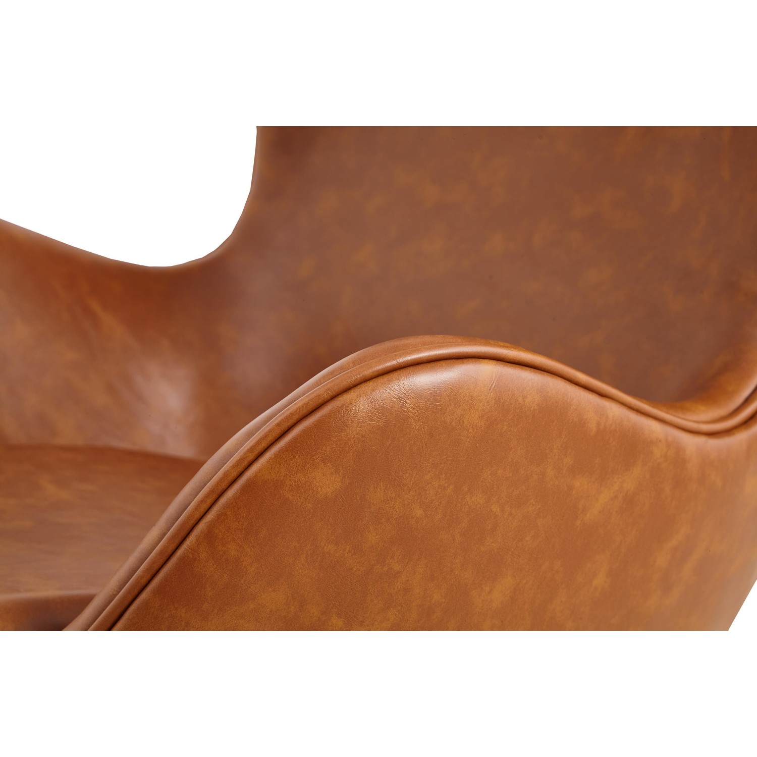 Replika fotela Egg Chair w stylu vintage z postarzanej skóry ekologicznej