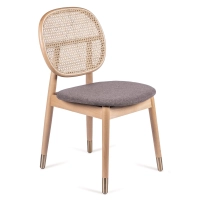 Chaise Marsh en Rotin Naturel et Coussin en Coton Style Vintage