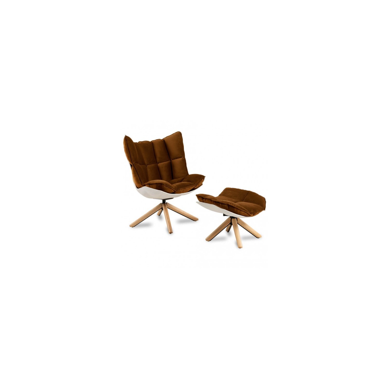 Réplica del sillón de Diseño Husk Armchair con reposapiés de la magnífica diseñadora Patricia Urquiola