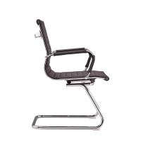 Chaise de Bureau Alu Lowback Fixed Edition en Similicuir