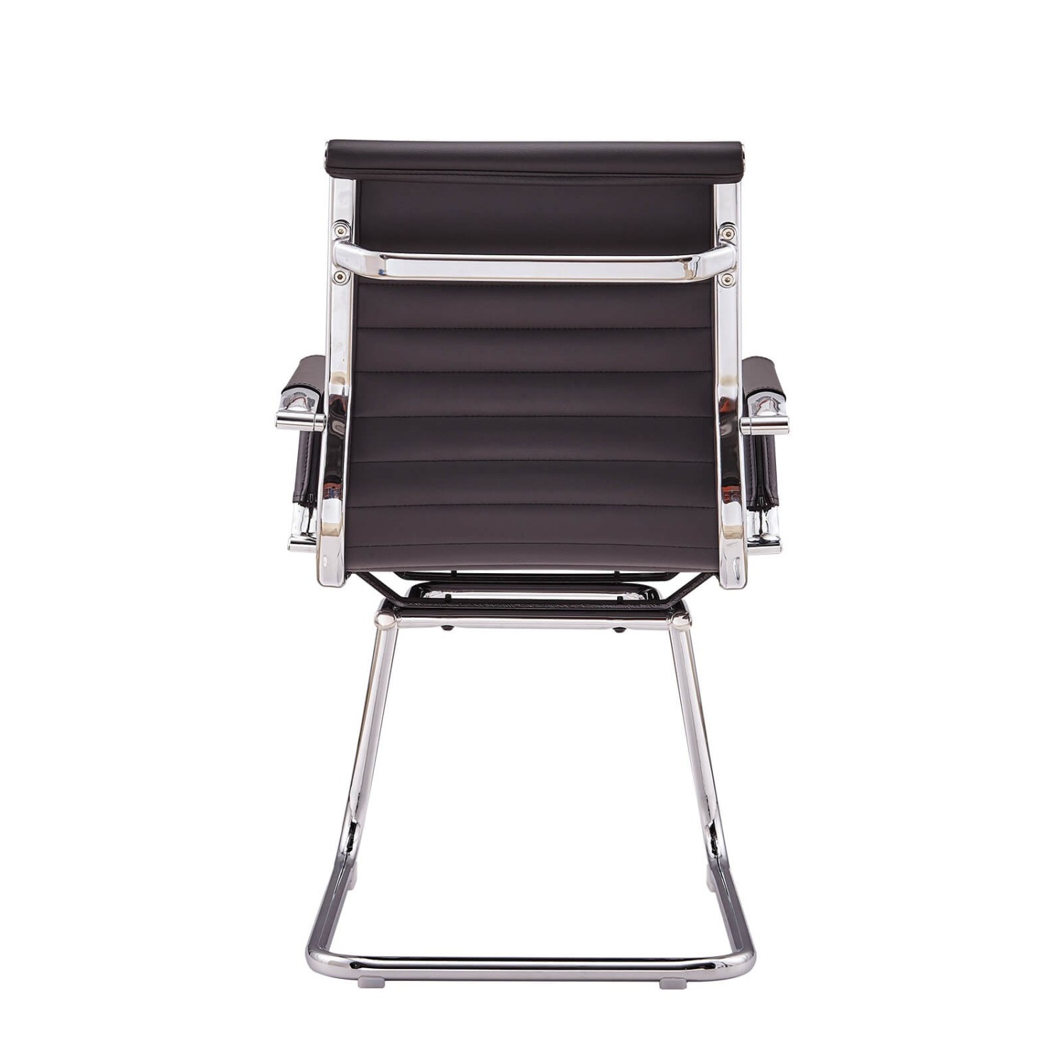 Chaise de Bureau Alu Lowback Fixed Edition en Similicuir