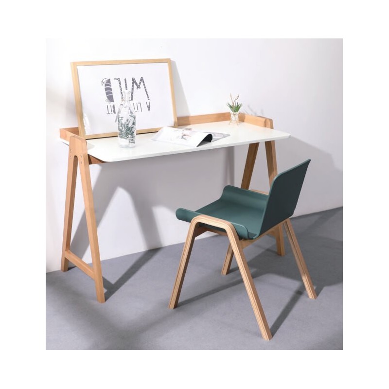 Mesa pop com pernas de carvalho maciço