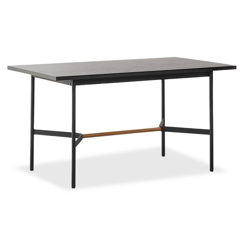 Tavolo da pranzo rettangolare Blackstorm 140x80cm in legno di quercia
