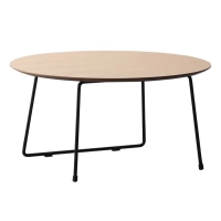 Mesa de centro redonda 80cm em madeira de carvalho