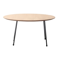 Kulatý konferenční stolek 80 cm z dubového dřeva