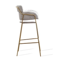 Tabouret haut rembourré avec pieds dorés