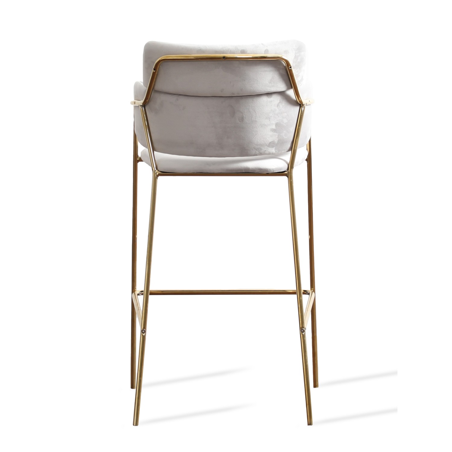 High Upholstered Stool with Golden Legs