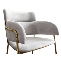 Tabouret haut rembourré avec pieds dorés