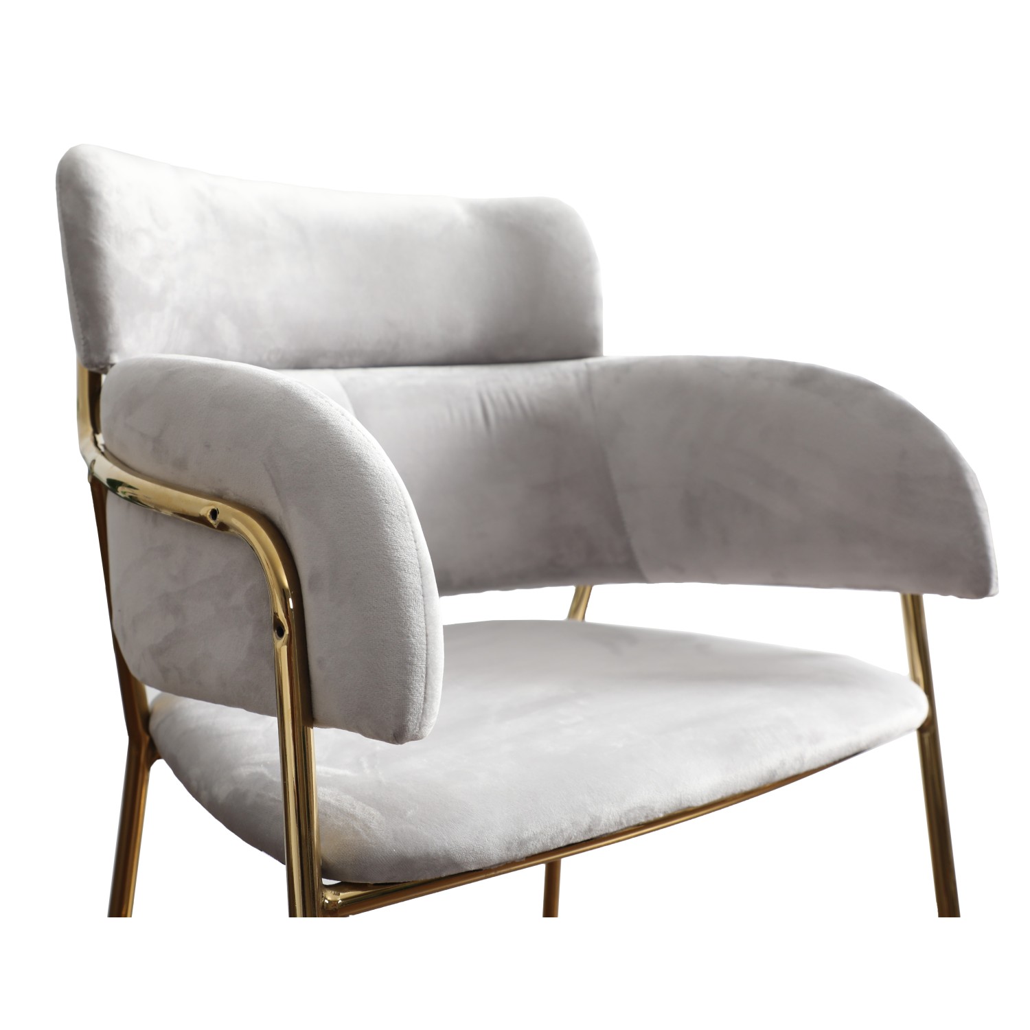Hoge gestoffeerde kruk met gouden poten