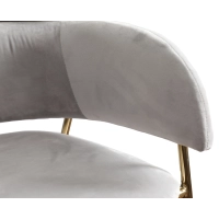 Hoher gepolsterter Hocker mit goldenen Beinen