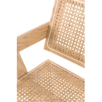 Réplica da cadeira Chandigarh com braços do designer Pierre Jeanneret 