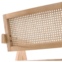 Replica della sedia Chandigarh con braccioli del designer Pierre Jeanneret 
