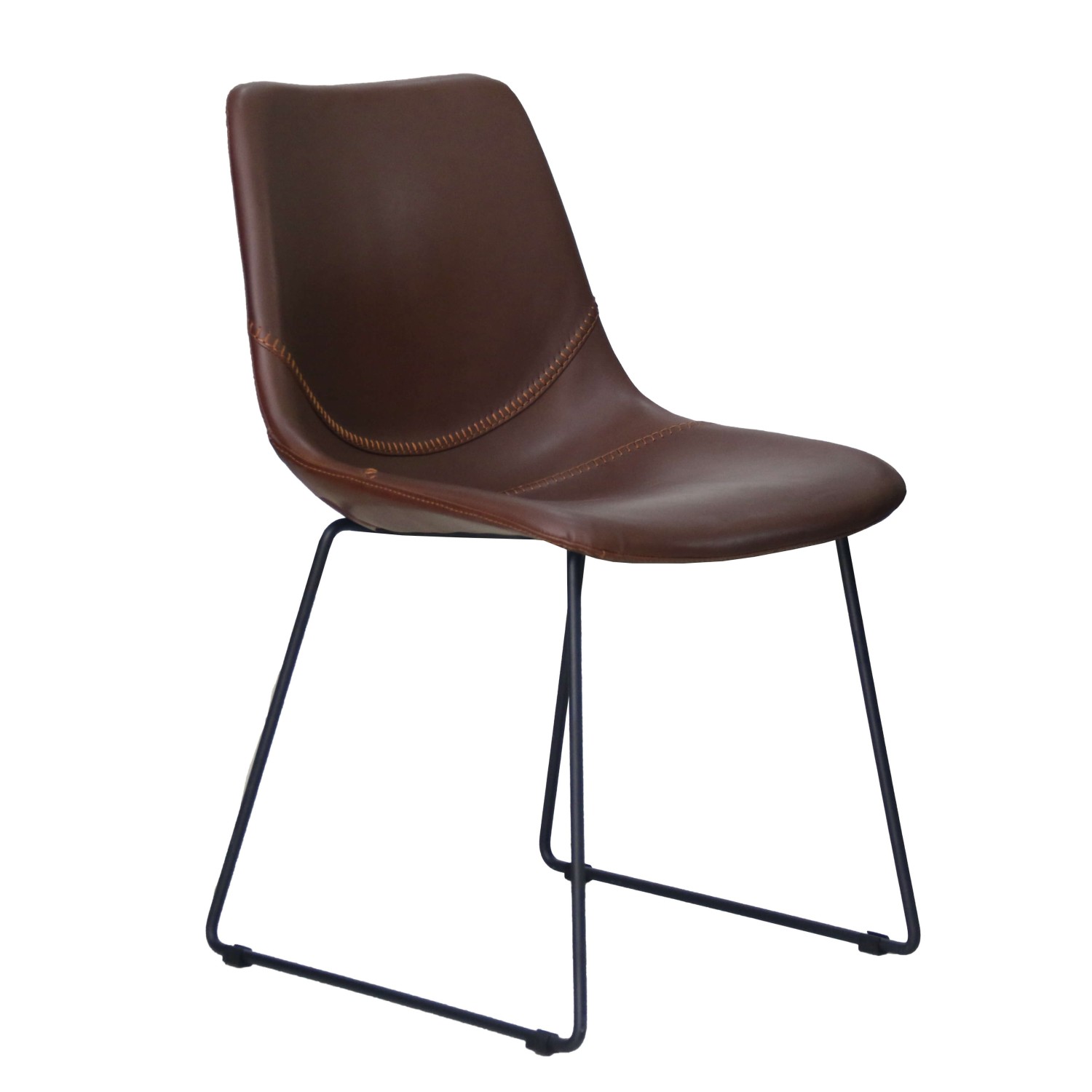 Chaise Industrielle "City" Rembourrée en Simili Cuir