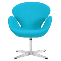 Replica della Swan Chair in cashmere di Arne Jacobsen