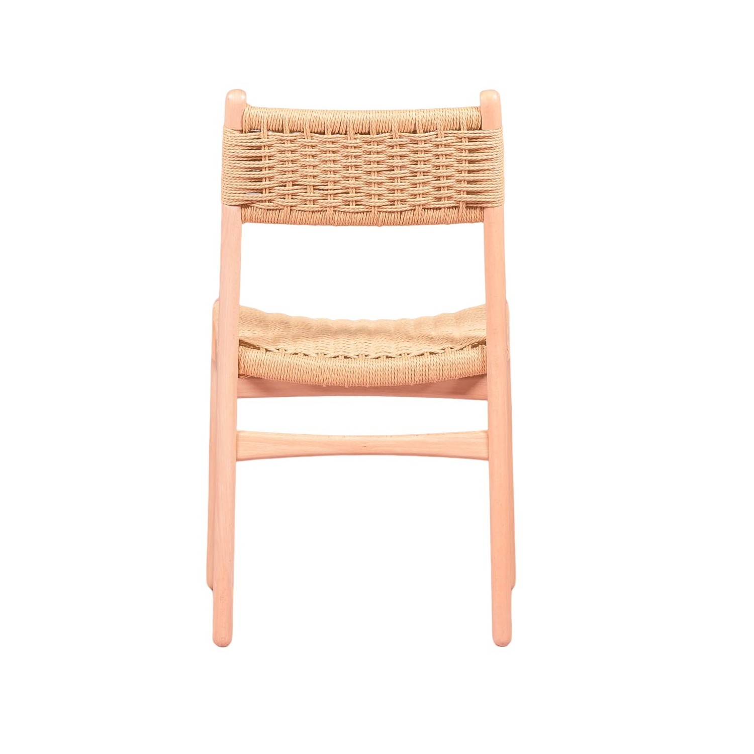 Chaise nordique Liam en bois de hêtre et corde naturelle